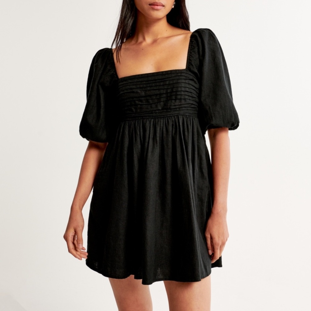 Emerson Linen - Blend Puff Sleeve Mini Dress